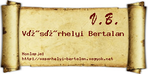 Vásárhelyi Bertalan névjegykártya